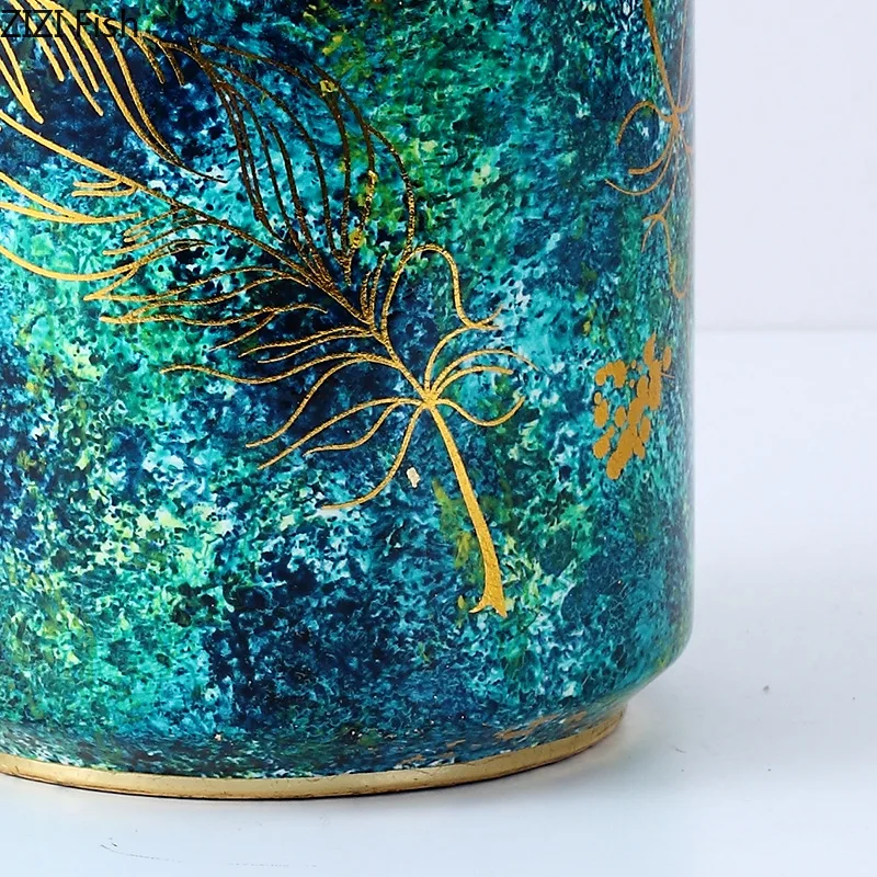 Европейский керамический хранительный кувшин с крышкой для сладостей, украшение для стола в виде цветочного вазона в стиле Нордик винтаж для домашнего декора.