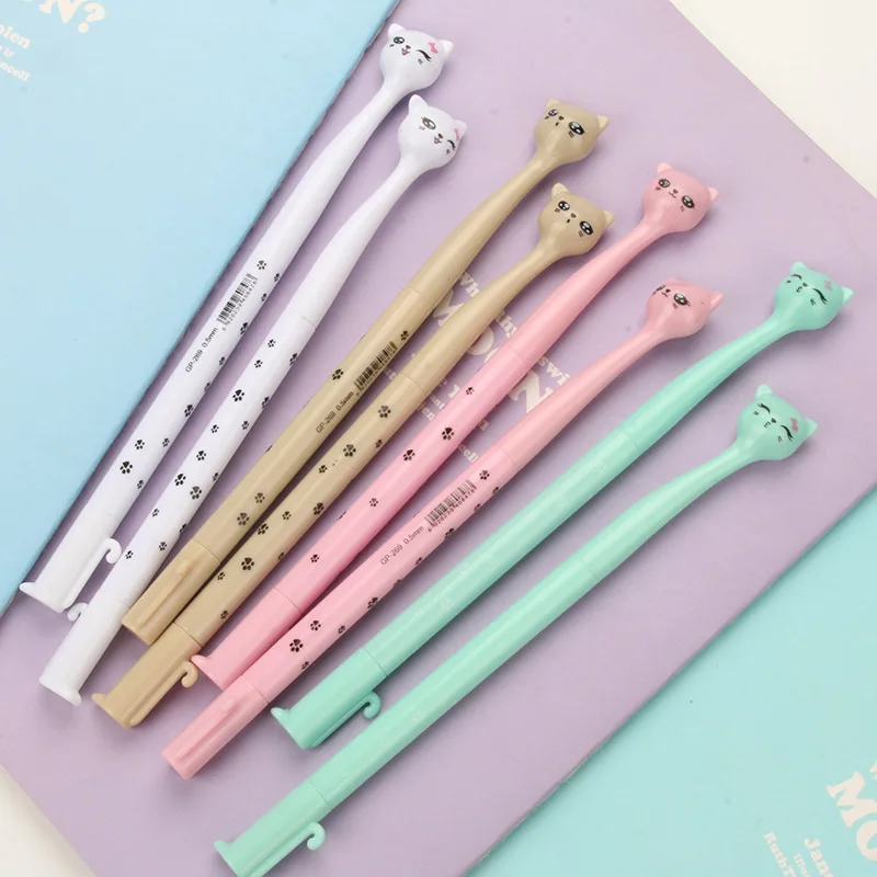 

1pcs kawaii Marker Pens cute cartoon White cat pattern office Stationery Permanent Graffiti Art Marker sign fine pen