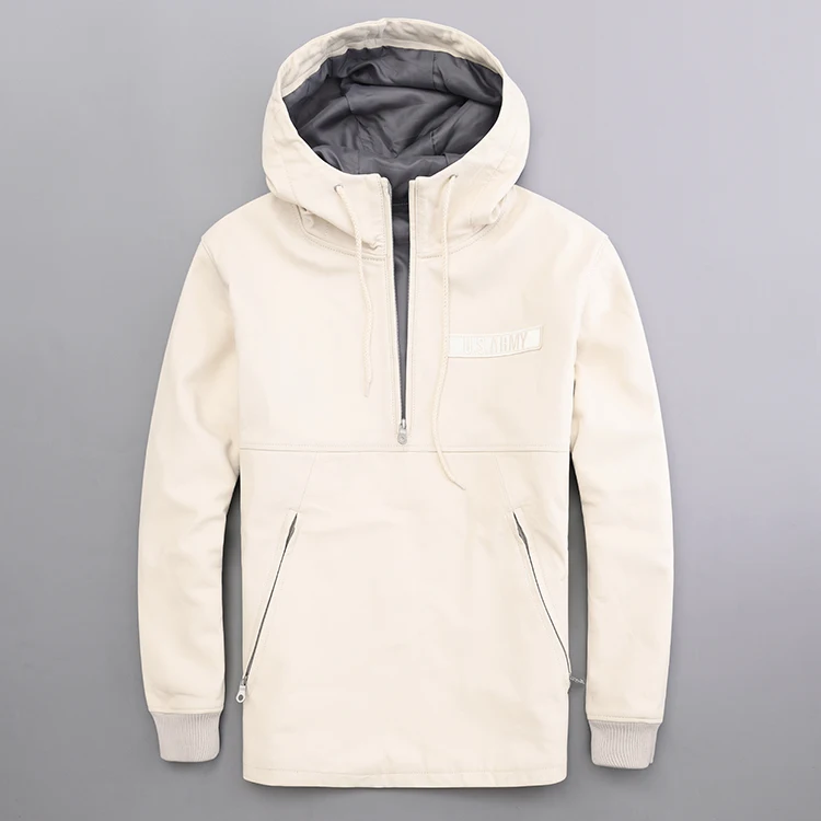 Подлинная белая модная куртка с капюшоном Мужская итальянская толстовка из