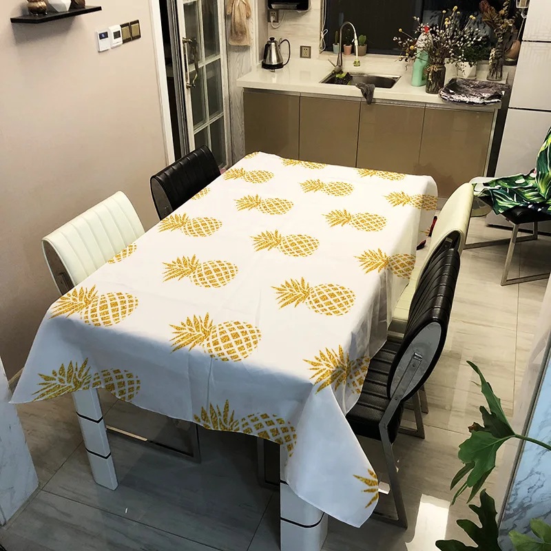

PVC household Nordic style printing washable decorative household waterproof tablecloth