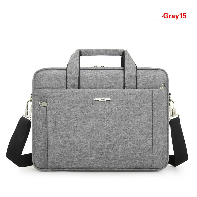 Gray 15 inch OYIXINGER мужской портфель для ноутбука 14 15,6 дюймов, водонепроницаемая оксфордская мужская сумка, деловая женская сумка-мессенджер на одно плечо - Цвет: Gray 15 inch