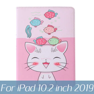 Для iPad 10,2 чехол для планшета тройной складной чехол для iPad 9,7 air 3 10,5 Pro 10,5 чехол с мультяшным котом - Цвет: C3 for ipad 10.2