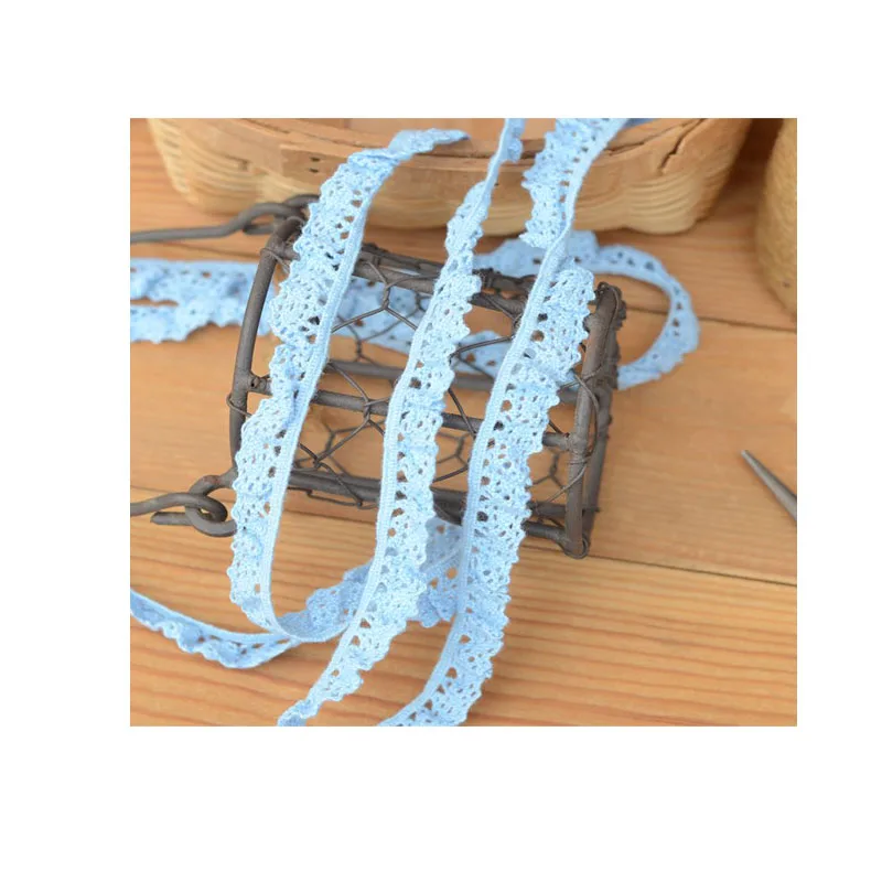 

blue stretch cotton lace 1.3 cm wide