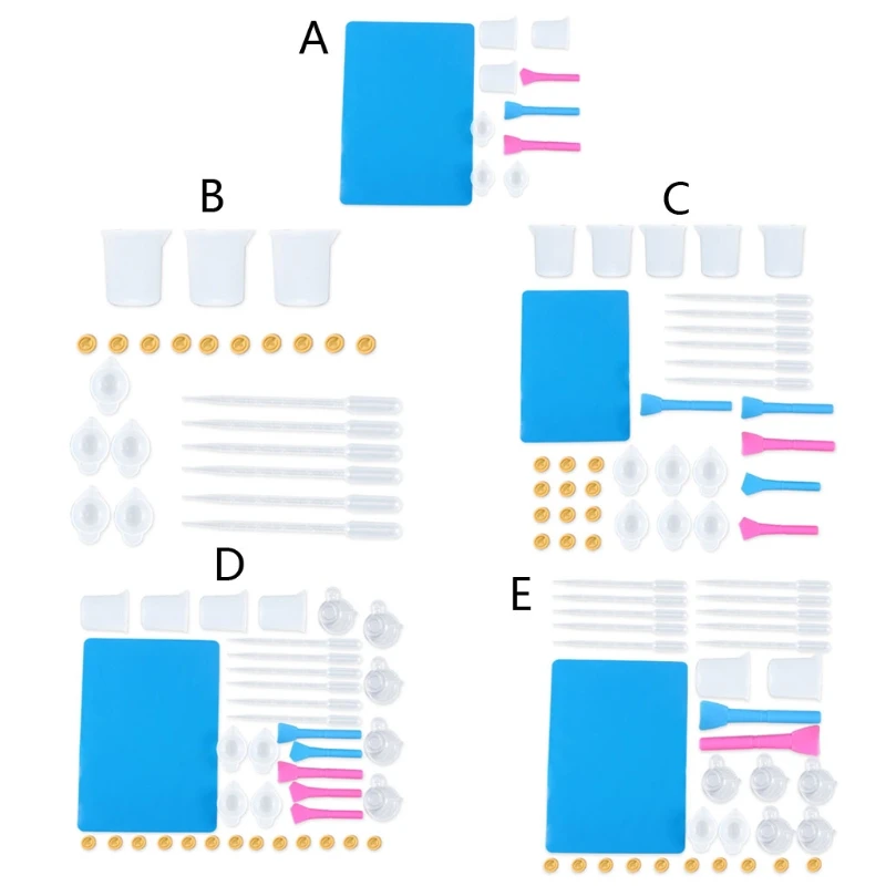 

Silicone Resin Tool Kit Nonstick Silicone Mat 100ml Measuring Cups Mix Cups Tool 83XF