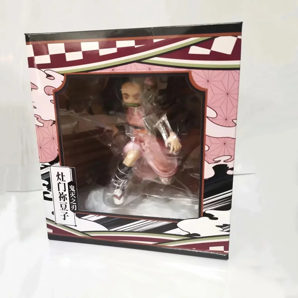 nezuko 1 with box Kimetsu no Yaiba фигурки героев аниме Kamado Tanjirou Nezuko Demon Slayer Zenitsu фигурка коллекционера Рождественская демоническая игрушка кукла - Цвет: nezuko 1 with box