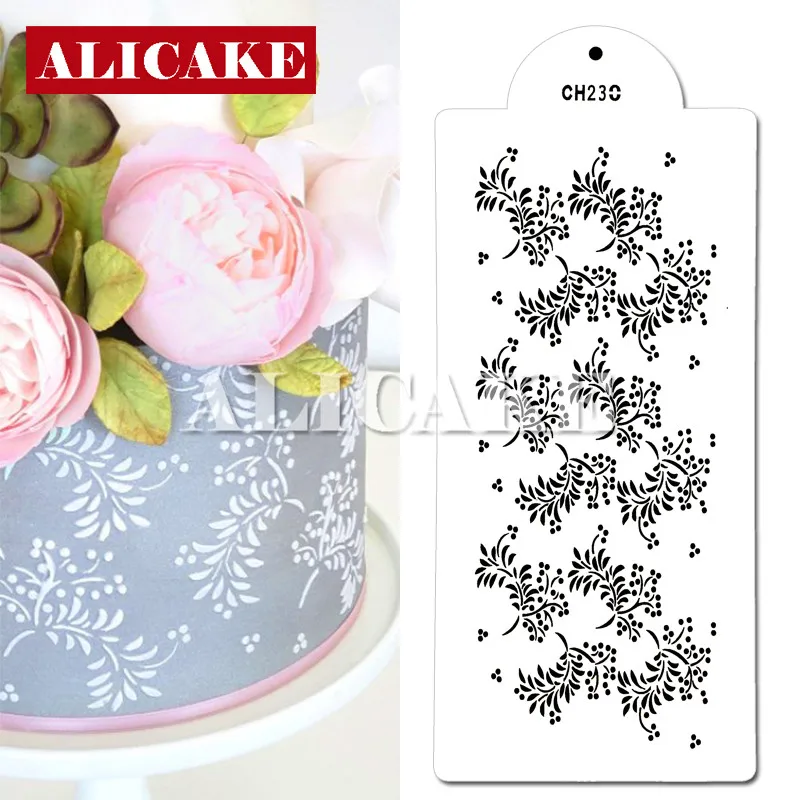 

Трафарет для торта, шаблон в форме веток, украшение торта, пластиковый кружевной трафарет для торта, трафареты, шаблон «сделай сам», форма дл...