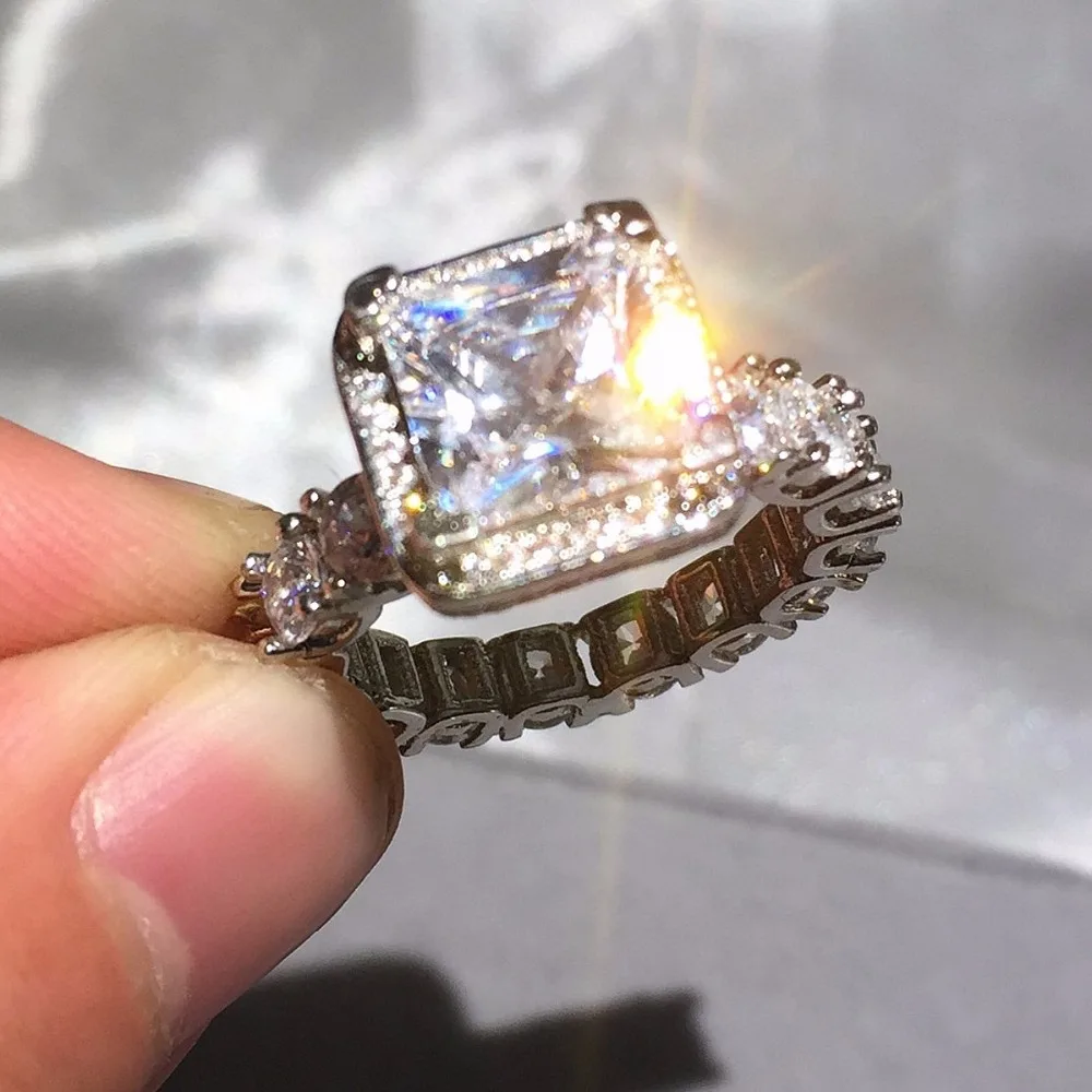 Настоящее Твердое Серебро 925 пробы обручальные кольца ювелирные изделия для