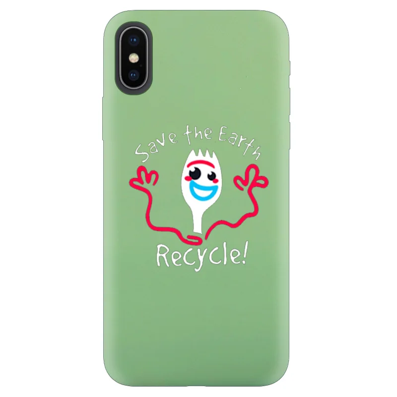 Forky мультфильма «История игрушек», чехол для телефона для samsung Galaxy S10 S9 S8 S7 S6 рlus Lite край мягкая задняя крышка футболка с изображением персонажей видеоигр Coque - Цвет: Color 2Green