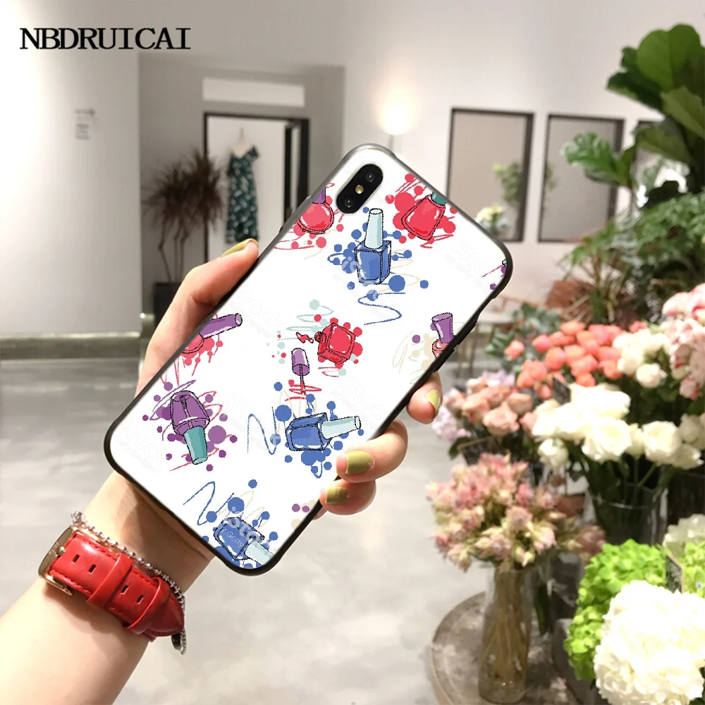 

NBDRUICAI Art Multicolored Nail Polish Bottle Phone Cover for iPhone 11 pro XS MAX 8 7 6 6S Plus X 5S SE XR case