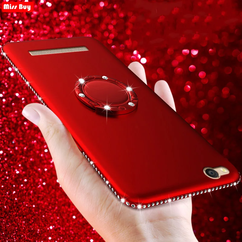 Роскошный Блестящий Алмазный чехол для телефона Xiaomi Redmi 4A 5A 4 с кольцом на палец