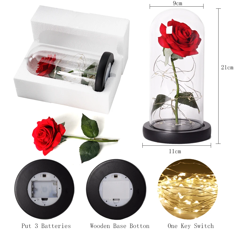 

Beast and Beauty Rose Rose LED Dome Rose Forever Red Rose Valentine's Day Couple Gift Christmas Gift Thanksgiving Gift