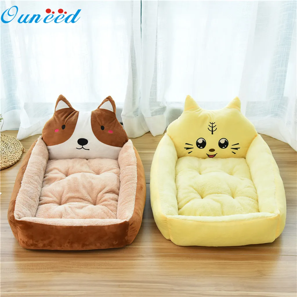 Ouneed Домашние животные кровать мультфильм животных узор кашемир мягкий дом