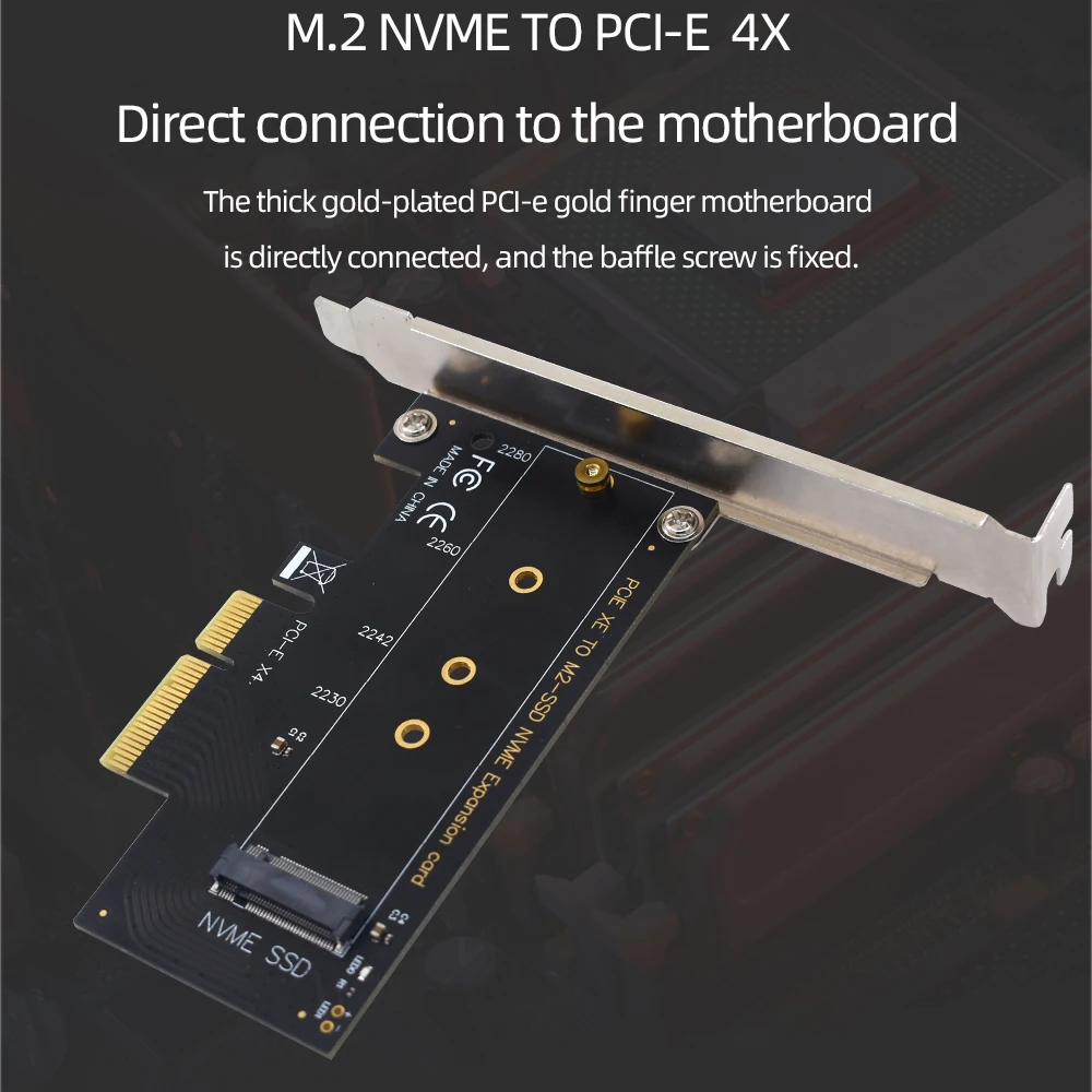 TISHRIC M2 SSD NVME PCIE плата расширения с одним портом M.2 на 4X адаптера Поддержка порта