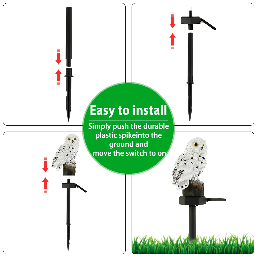 

LED Solar Light Outdoors Owl Solar Power Garden Lights Waterproof Solar Energy Panel Lamp for Pathway Yard Christmas Decoration