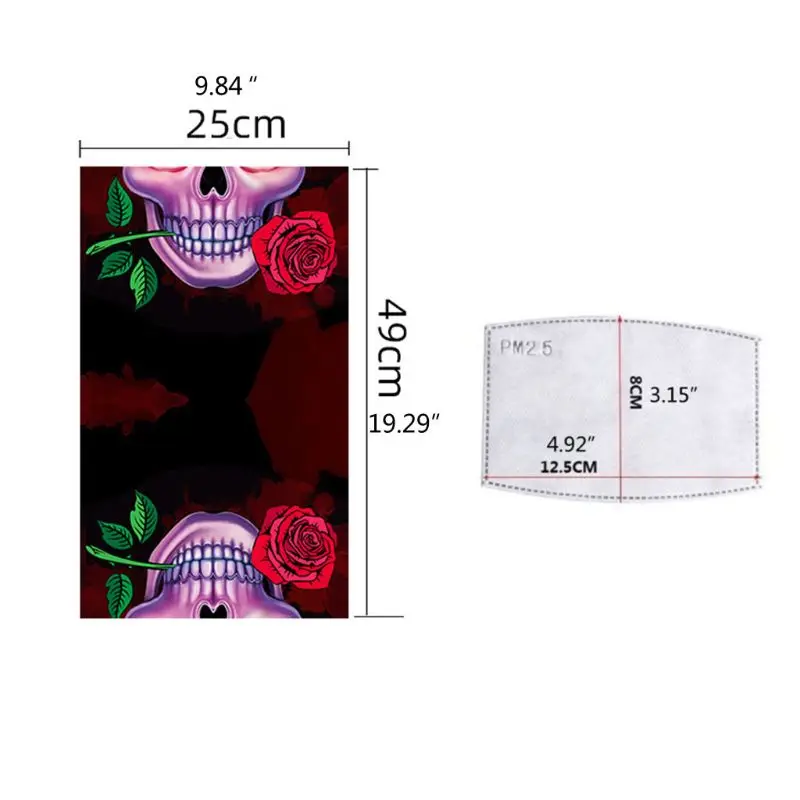 

Unisex Neck Gaiter Scarf with Filter Pocket Tube Bandana Motorcycle Half Face Cover Outdoor Cycling Sunscreen Magic Mask