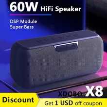 Portable Bluetooth Speaker 60W Big Power Wireless Deep Bass Column TWS Stereo Subwoofer Music Center Boombox Soundbar TF AUX