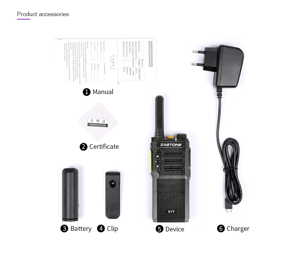 Zastone V77 Мини Портативная рация UHF 400-470MHz 1500mAh батарея HF трансивер коммуникатор портативный двухсторонний радиоприемник