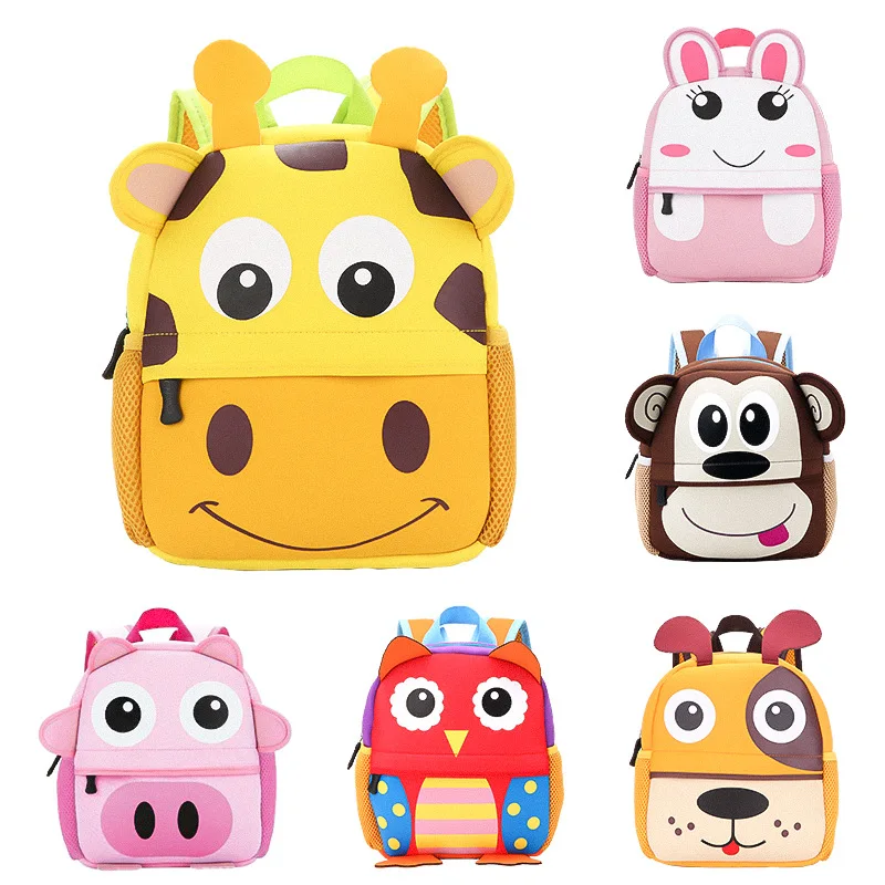 Детские рюкзаки Dinasour с 3d мультяшными животными, водонепроницаемые школьные сумки для детского сада, 10-дюймовая Детская сумка для книг