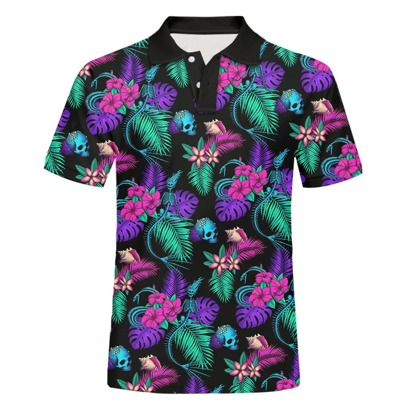 Футболка поло мужская свободного кроя Готическая стильная рубашка с 3d принтом