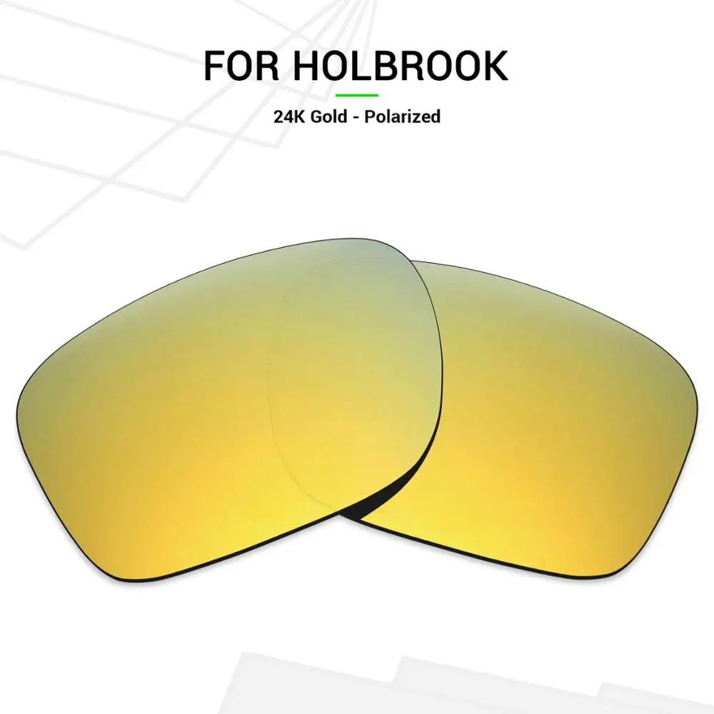 

SNARK Anti-Scratch POLARIZED Replacement Lenses for-Oakley Holbrook Sunglasses 24K Gold