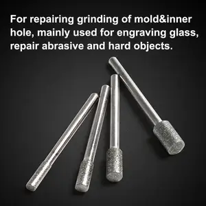 Головка цилиндра с алмазным покрытием для ремонта, хвостовик 3 мм, 4 мм, 5 мм, 6 мм, 10 шт.