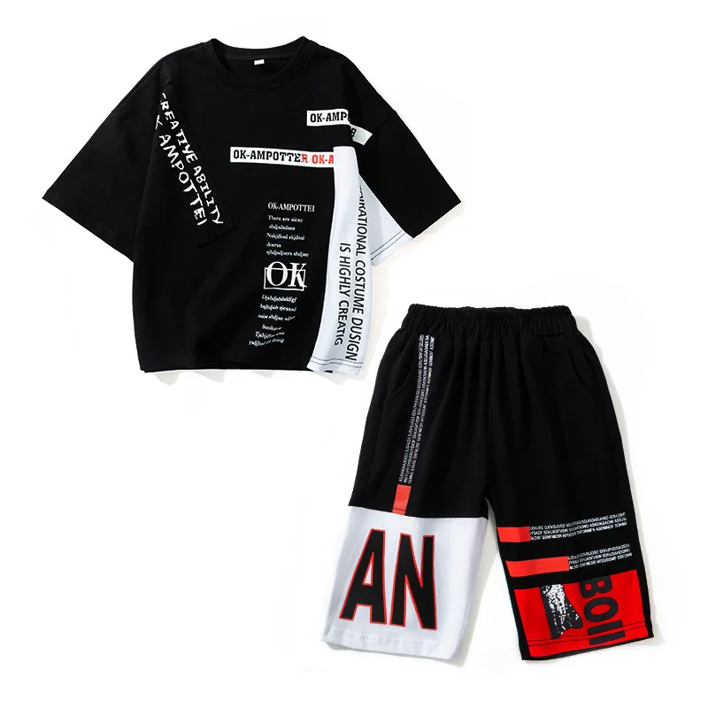 

Boys' 2021 Summer New Suit Children's Short-Sleeved Shorts Two-Piece Outdoor Sports Designer Clothes Boutique Kids Clothing