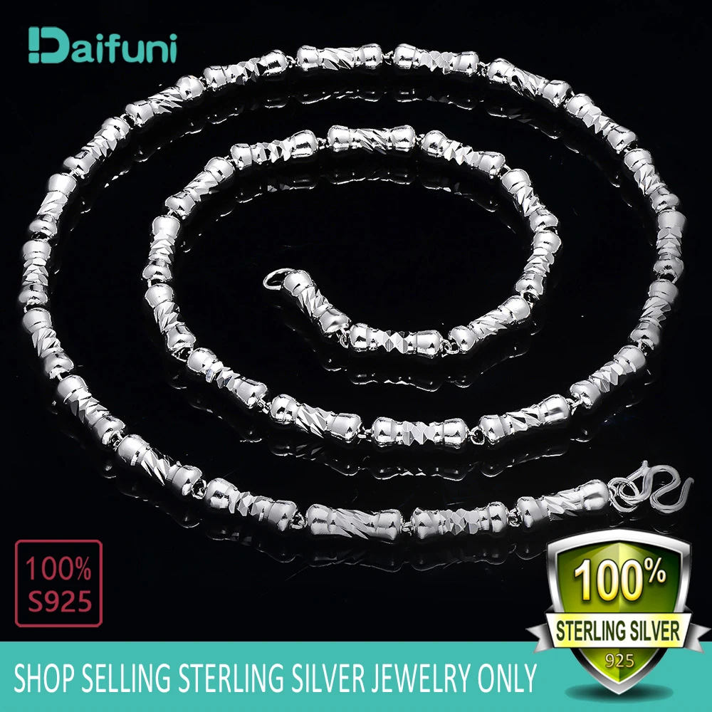 Мужское ожерелье из стерлингового серебра S925 шириной 5 мм цепочка-слиток модное