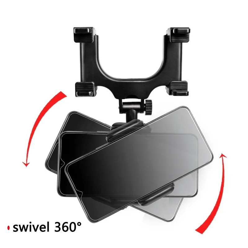 car rearview mirror mount phone holder 360 rotatable foldable universal auto gps navigation hanging cell phone bracket free global shipping