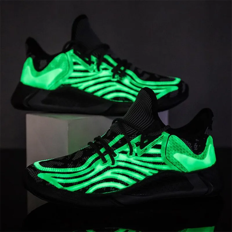 

Men Sneakers 2020 Breathable Luminous Shoes Men's Running Shoes Fashion Casual Wear-Resistant Walking Trainers Zapatos De Hombre