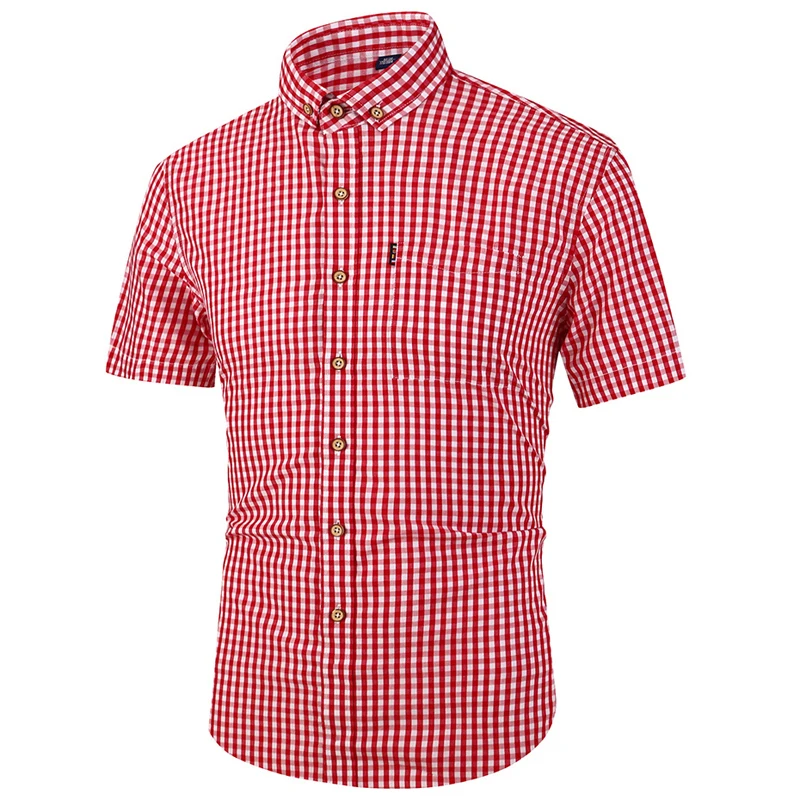 

Summer Plaid Shirt Men Shirts 2020 New Arrivals Chemise Homme Mens Shirts Short Sleeve Shirt Men Blouse Streetwear Fashion B724