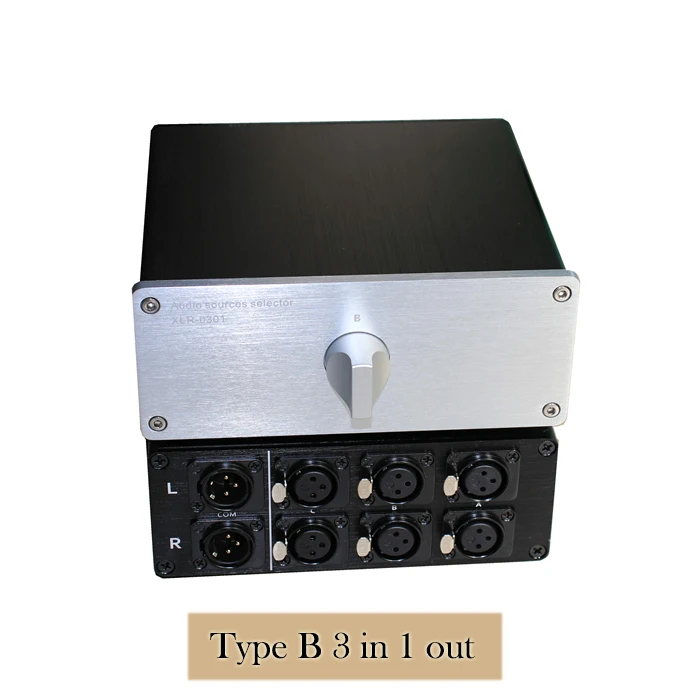 XLR balanced audio signal selection switch dual-channel passive power amplifier speaker switch