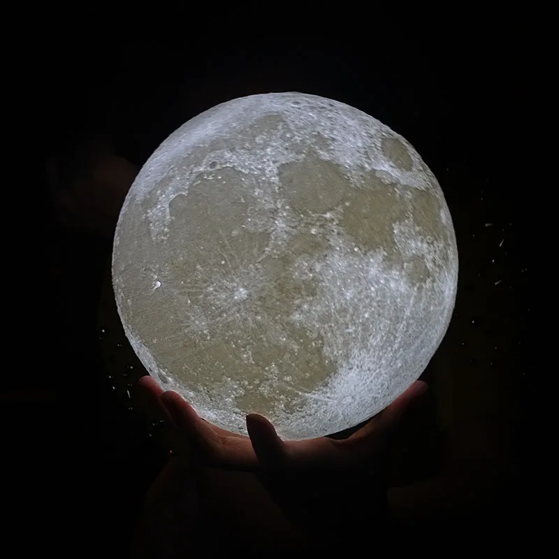 Перезаряжаемая лампа в виде Луны с 3D рисунком ночник для спальни книжного шкафа