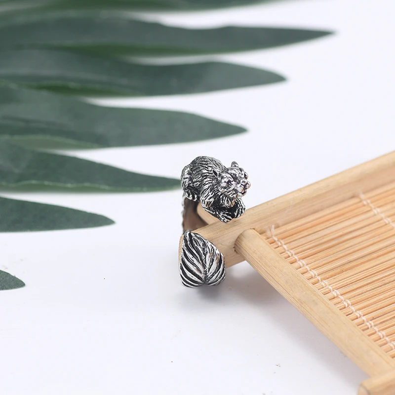 Punk Style Retro Alloy Squirrel Ring Animal Personality For Men And Women Couples Opening Adjustable Size Gift | Украшения и