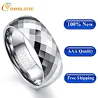 Кольцо обручальное мужское из карбида вольфрама, многогранное полированное Куполообразное, 7,5 мм, Размер 7-12, качество AAA