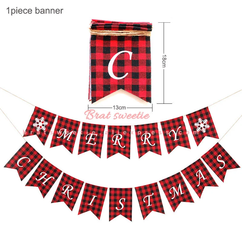 plaid MC banner Красный, черный, хлопок, плед буйвола, Настольная дорожка, плед, Рождество, семейный ужин, подстилка, чехол для подушки, вечерние украшения на Рождество - Цвет: plaid MC banner