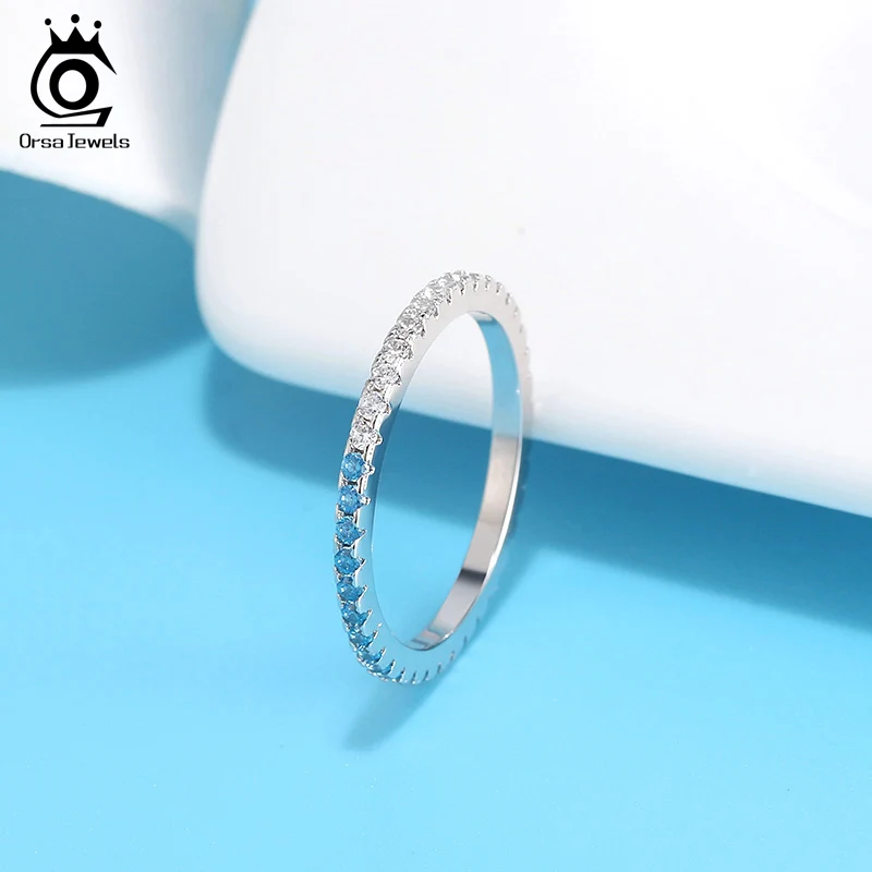 ORSA JEWELS 100% Стерлинговое Серебро 925 пробы красочные женские кольца AAAA Циркон