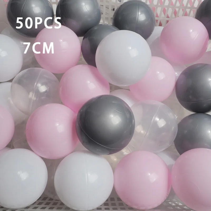 WJ3709D 7 см/50 шт экологически чистые красочные Мячи Мягкие пластиковые океанские шарики прозрачные воды океанские волнистые шарики игрушки для детей Малыш Ребенок - Цвет: WJ3709D