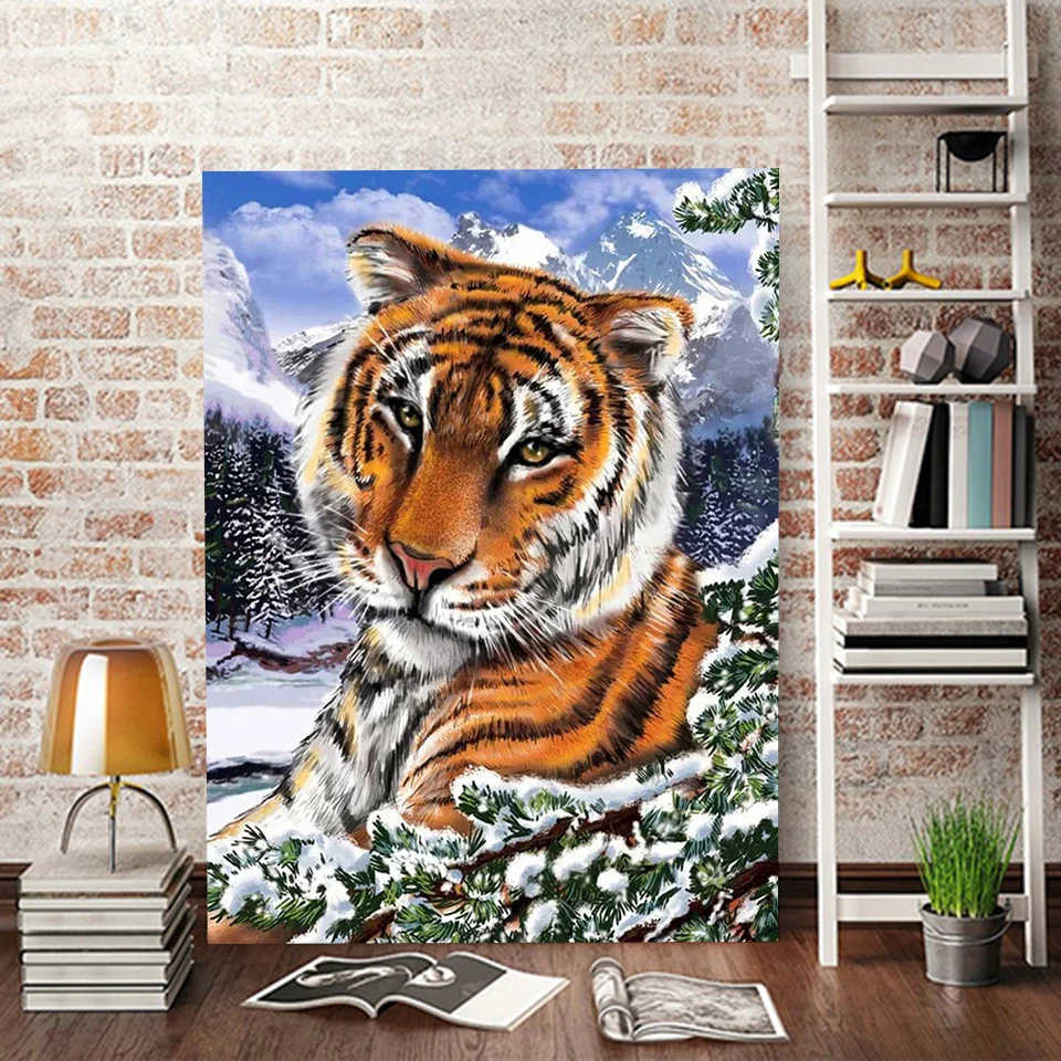 Набор для рисования по номерам на холсте с тигром | Дом и сад