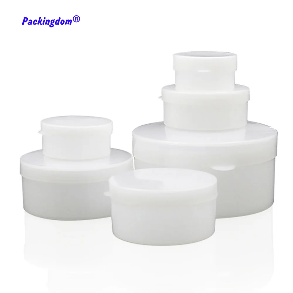 

10pcs Cosmetics Container Empty Cream Jar Plastic White Small Loose Powder Mask Packaging Pot with Lids 5g 10g 20g 30g 50g 100g