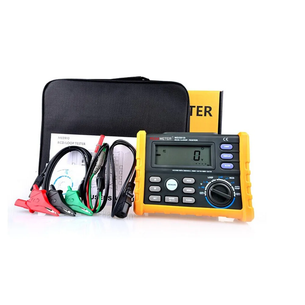 

Peakmeter PM5910 Digital Resistance Meter RCD Loop Tester Multimeter USB Interface Trip-out Current/Time Tester