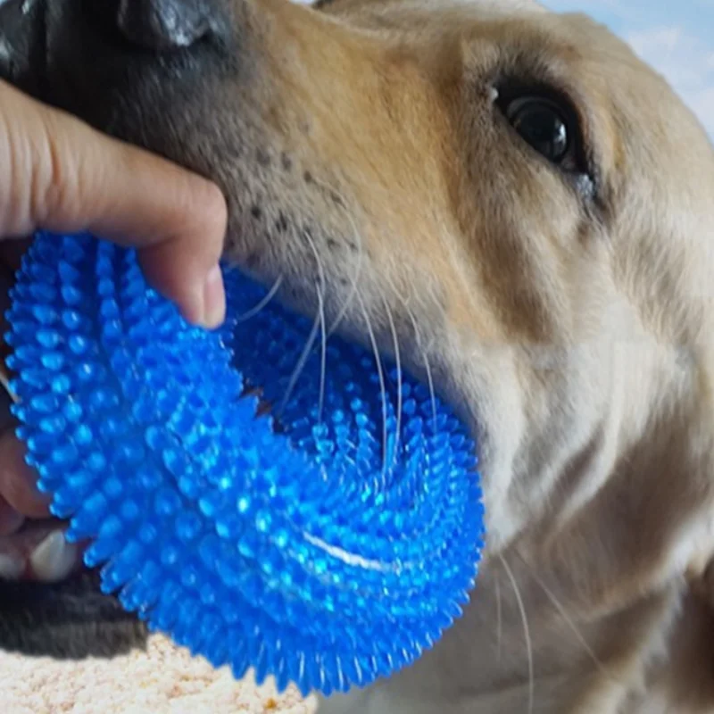 

Latex Pet Dog Squeaky Toy Ball Sounding Durable Bite Resistance Chew Molar Teeth Cleaning Brush Rubber Thorn for Small Large Dog