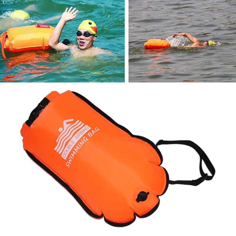 

Swim Training Safety Kayakers Inflatable Waist Belt Dry Bag Tow Float Open Water Highly Visible PVC Storage Snorkelers Swim Buoy