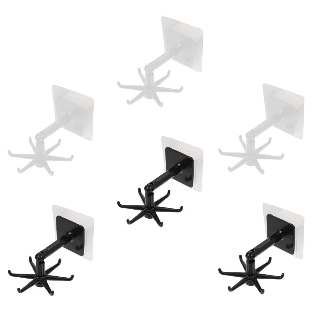 

6pcs Trace Storage Hooks Sundries Storage Racks Non-punching Hangers