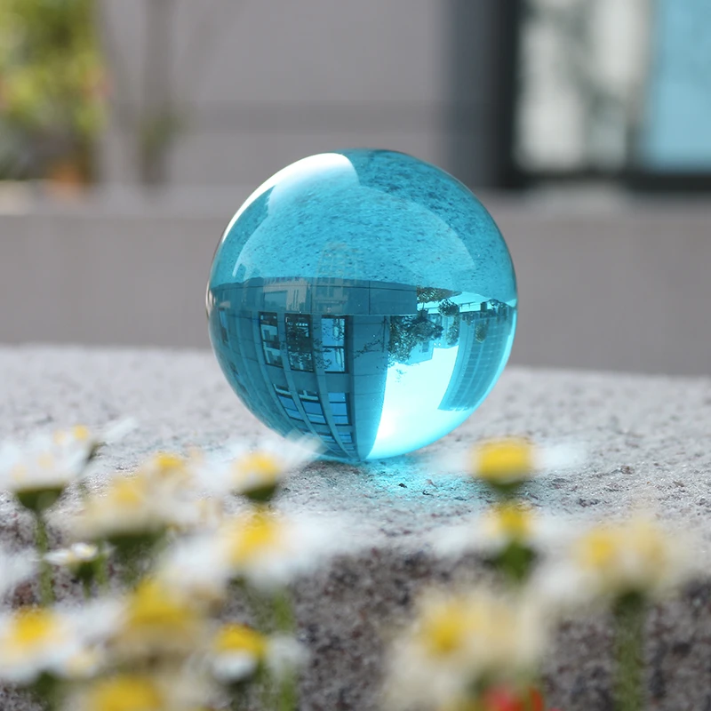 1 шт. 30 мм-100 мм искусственного кристалла Аквамарин Стекло хрустальный шар без