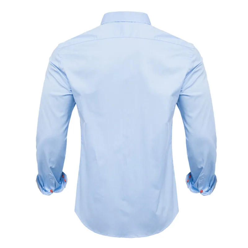 Мужские рубашки с длинным рукавом VISADA JUANA однотонные мягкие повседневные