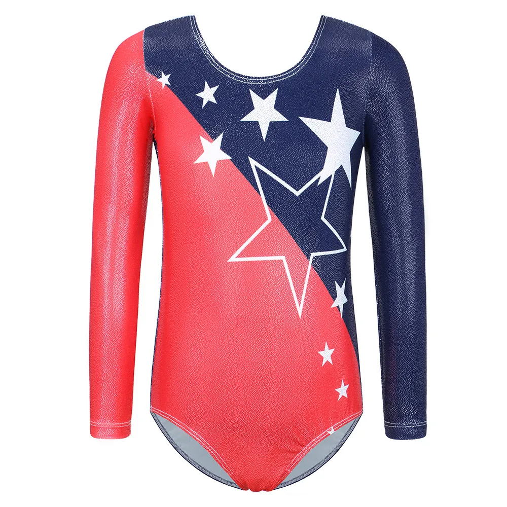 BAOHULU трико для гимнастики с длинным рукавом девочек блестящее детское балетное