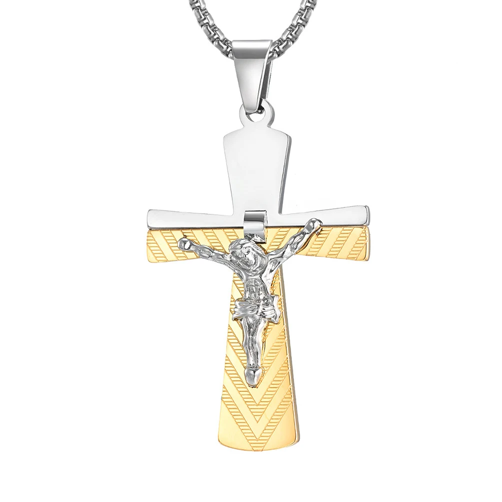 

Religion Crucifixion Pendant Necklace Christian Faith Prayer Cross Necklace Hip Hop Popular Jewelry Gifts For Men And Women