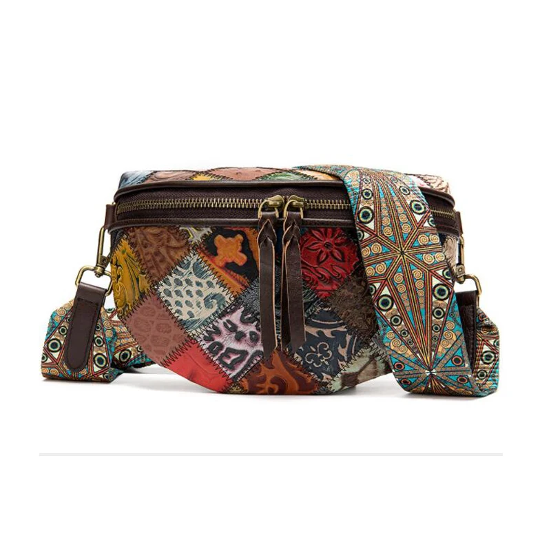 

2021 New Fashion Bohemia Style Waist Bags Leather Chest Bag For Lady Crossbody Shoulder Bag Female Girls Fanny Pack Popular