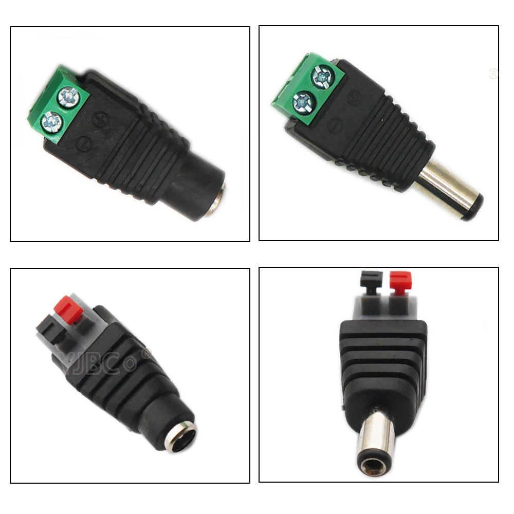 

100pcs LED Strip DC Connector Free Welding Male or Female LED lamp tape Adapter Connector