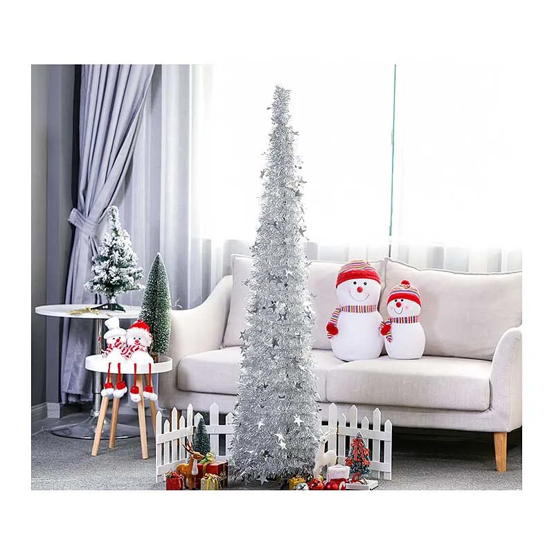 

Christmas Tree Ornament Retractable Christmas Supplies Wool Top Christmas Tree Folding Christmas Decor For Home Party